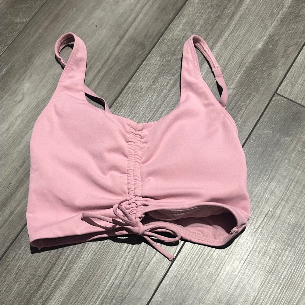 PINK Victoria's Secret Light Pink Ruched Crop Top